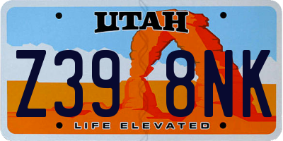 UT license plate Z398NK