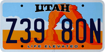 UT license plate Z398ON