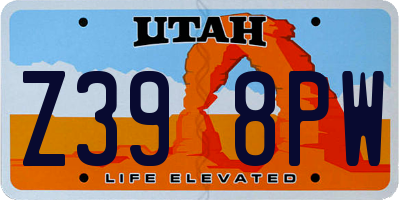 UT license plate Z398PW
