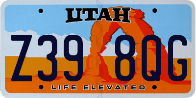 UT license plate Z398QG