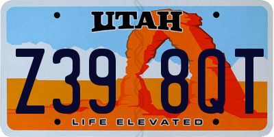 UT license plate Z398QT