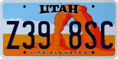 UT license plate Z398SC