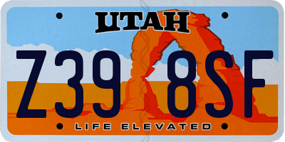 UT license plate Z398SF