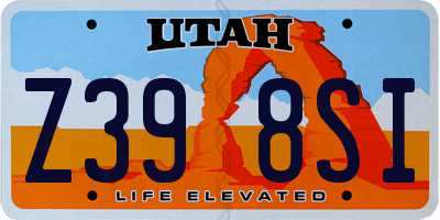 UT license plate Z398SI