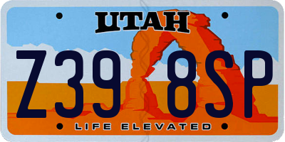 UT license plate Z398SP