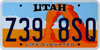 UT license plate Z398SQ