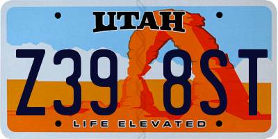 UT license plate Z398ST