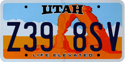 UT license plate Z398SV