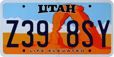 UT license plate Z398SY