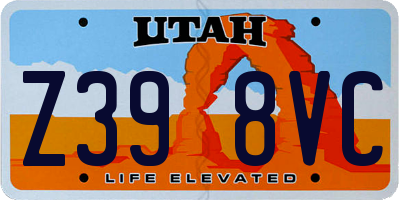 UT license plate Z398VC