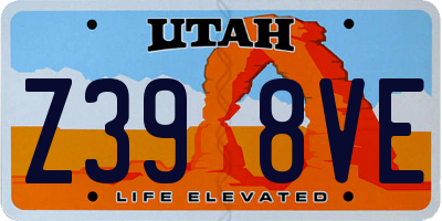 UT license plate Z398VE