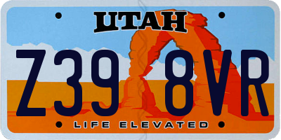UT license plate Z398VR