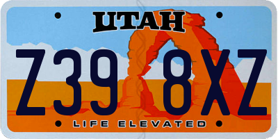 UT license plate Z398XZ