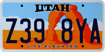 UT license plate Z398YA
