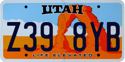 UT license plate Z398YB