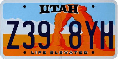 UT license plate Z398YH