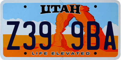 UT license plate Z399BA