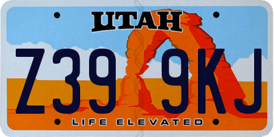 UT license plate Z399KJ