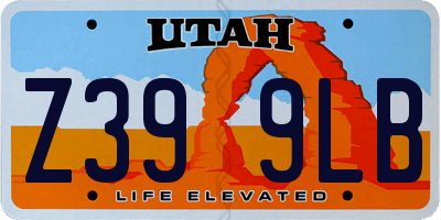 UT license plate Z399LB