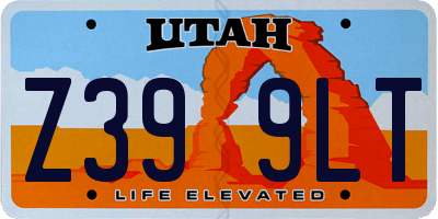 UT license plate Z399LT
