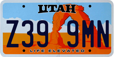 UT license plate Z399MN