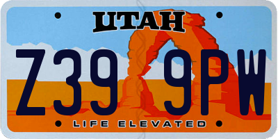 UT license plate Z399PW