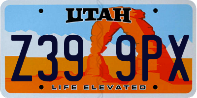 UT license plate Z399PX