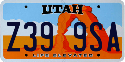 UT license plate Z399SA