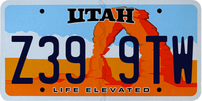 UT license plate Z399TW