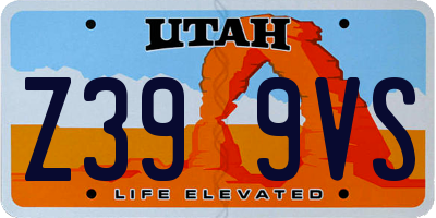 UT license plate Z399VS