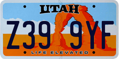 UT license plate Z399YF