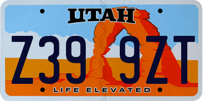 UT license plate Z399ZT