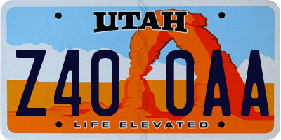 UT license plate Z400AA