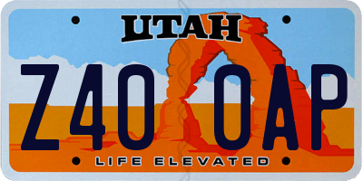 UT license plate Z400AP