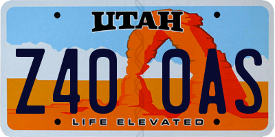 UT license plate Z400AS