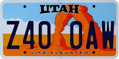 UT license plate Z400AW