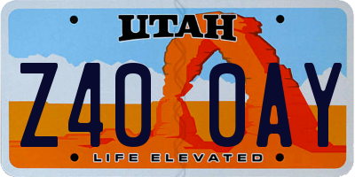 UT license plate Z400AY