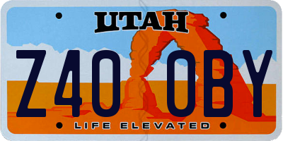 UT license plate Z400BY