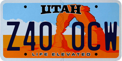 UT license plate Z400CW