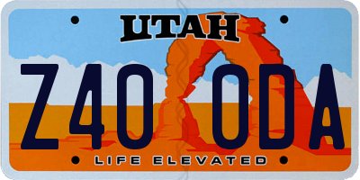 UT license plate Z400DA