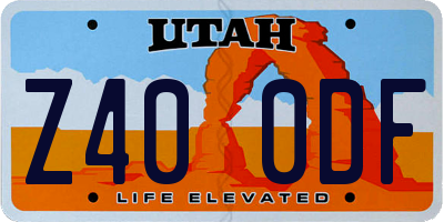UT license plate Z400DF