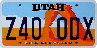 UT license plate Z400DX