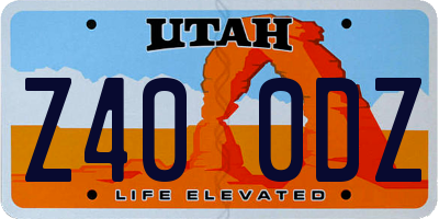 UT license plate Z400DZ