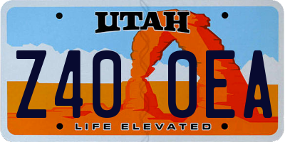 UT license plate Z400EA