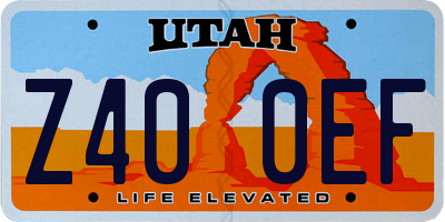 UT license plate Z400EF