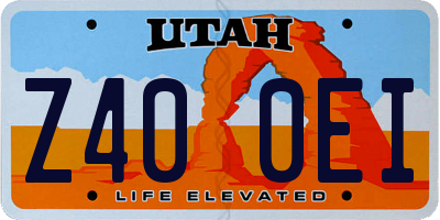 UT license plate Z400EI