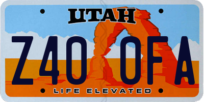UT license plate Z400FA