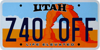 UT license plate Z400FF