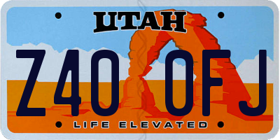 UT license plate Z400FJ