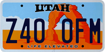 UT license plate Z400FM